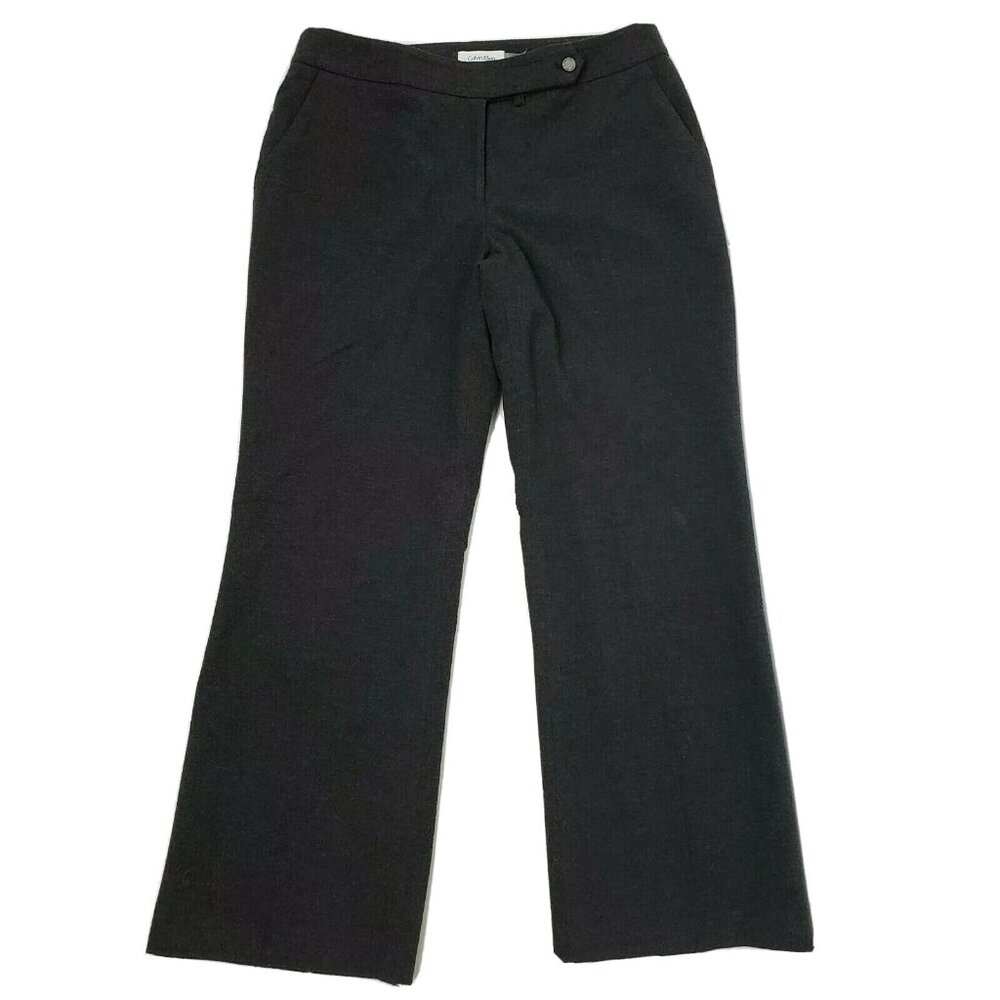 Calvin‎ Klein Pants Womens Size 10 Solid All Gray Lined Dress Career Work